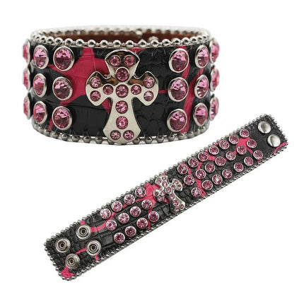 Punk Western Rhinestone Link Chain Bracelet