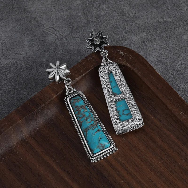 Vintage Bohemian Turquoise Dangle Earrings for Women