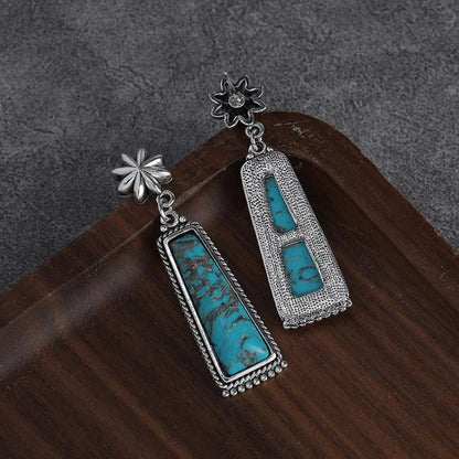Vintage Bohemian Turquoise Dangle Earrings for Women