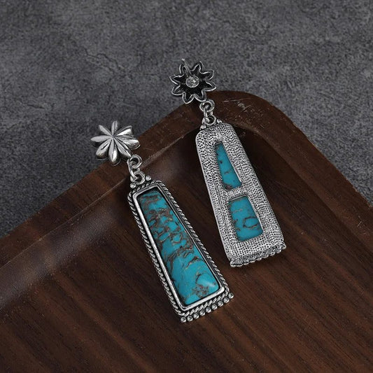 Vintage Bohemian Turquoise Dangle Earrings for Women