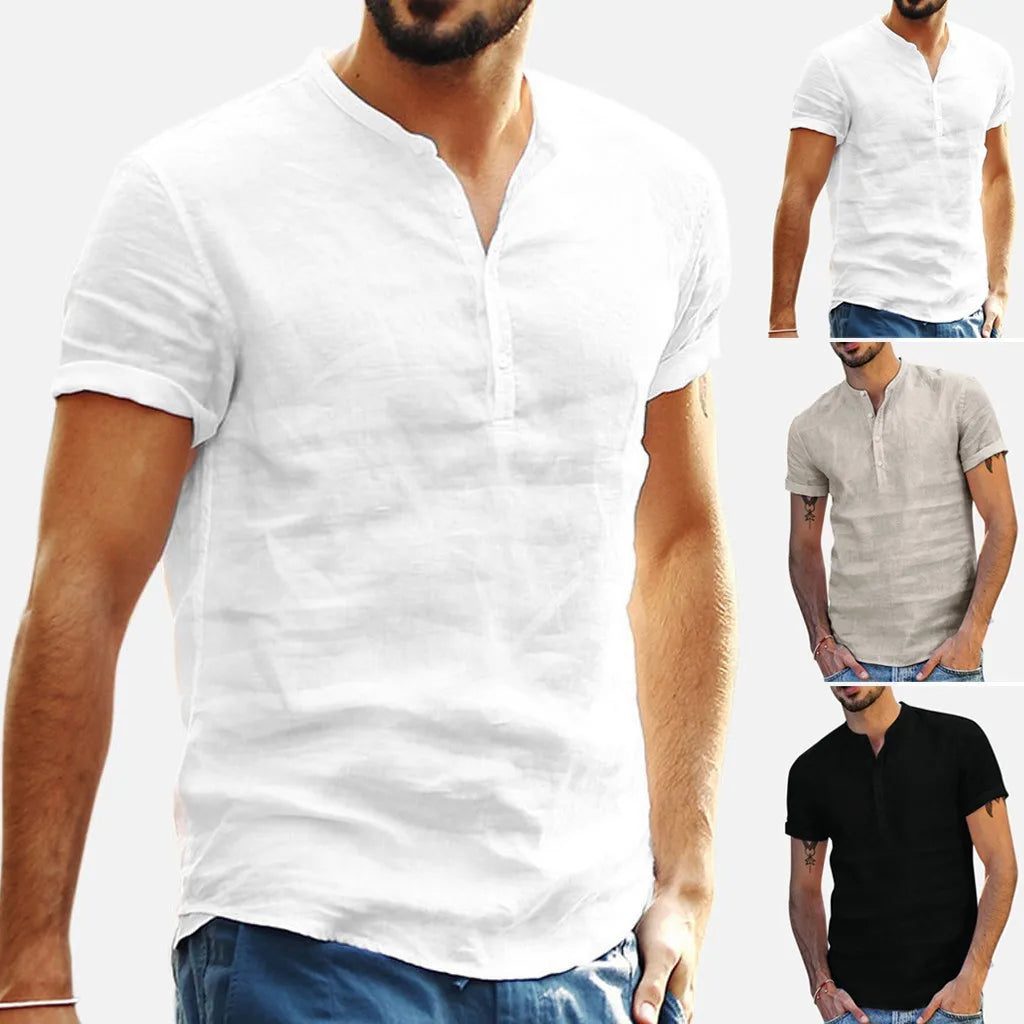 2024 Men's Short Sleeve Linen Shirt