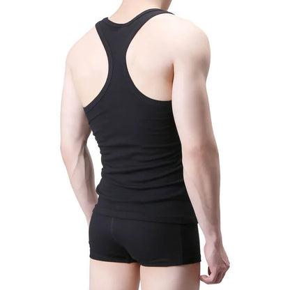 Men's Ribbed Cotton Tank Top - Slim Fit