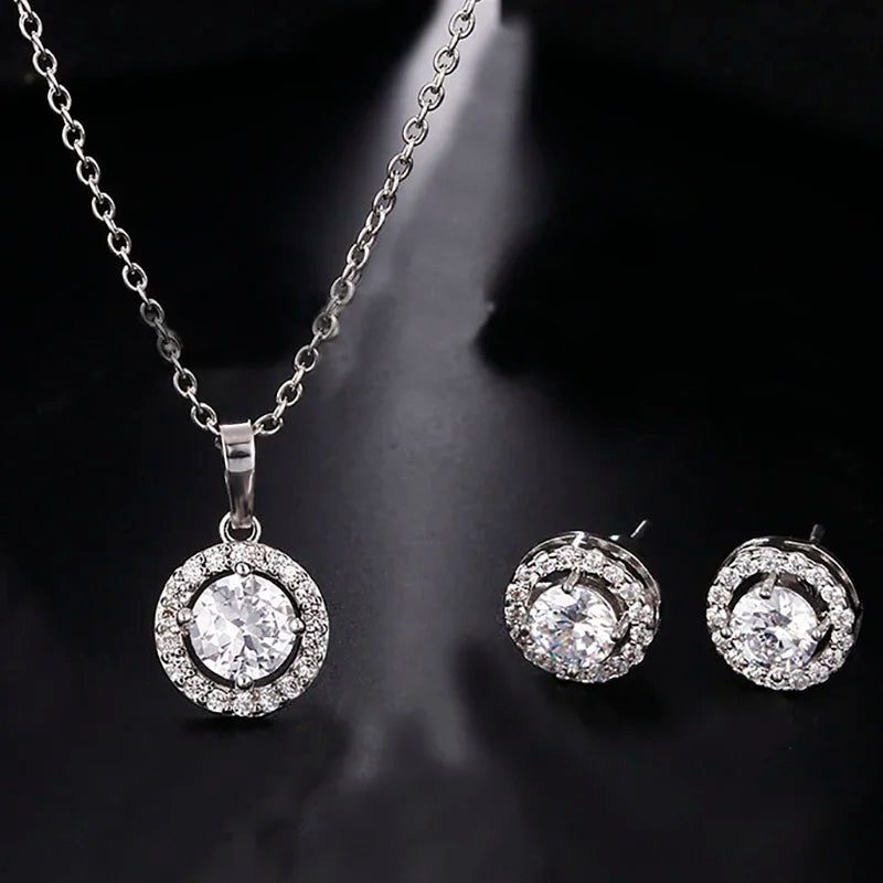 Elegant Bridal Jewelry Set: Water Drop Earrings