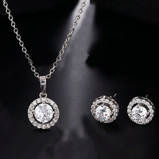 Elegant Bridal Jewelry Set: Water Drop Earrings