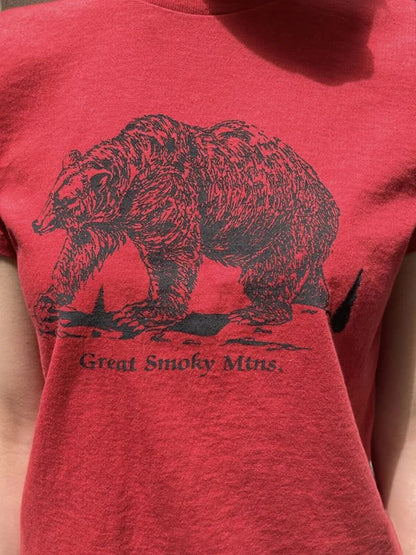 Cute Polar Bear Print Women's Red T-Shirt