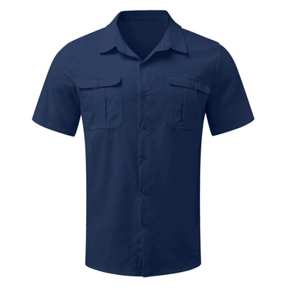 Men's Casual Linen Short Sleeve Pocket T-Shirt