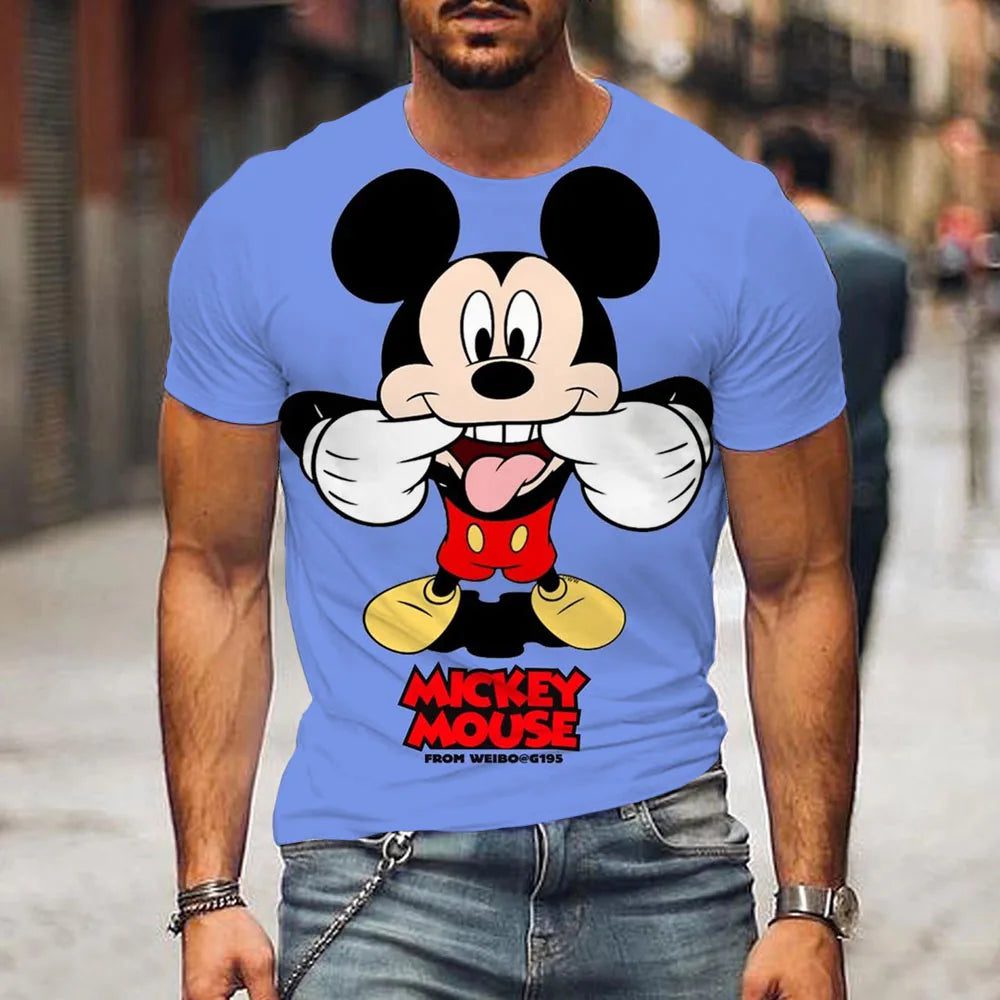 Men's Cartoon T-Shirt with Mickey Headphones
