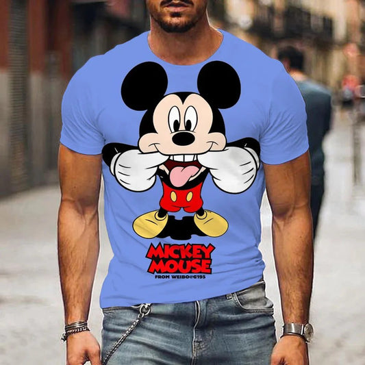 Men's Cartoon T-Shirt with Mickey Headphones