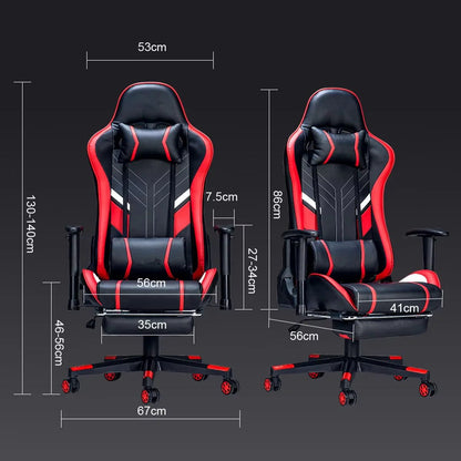 Ergonomic Gaming Chair with Adjustable Height Footrest