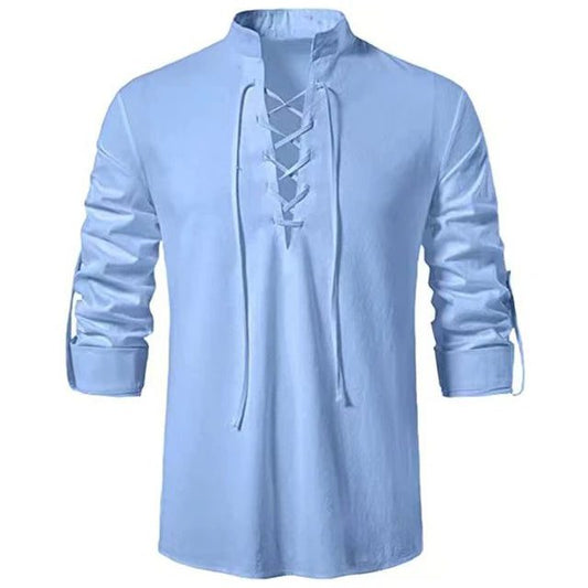 2023 Men's V-Neck Vintage Long Sleeve Shirt