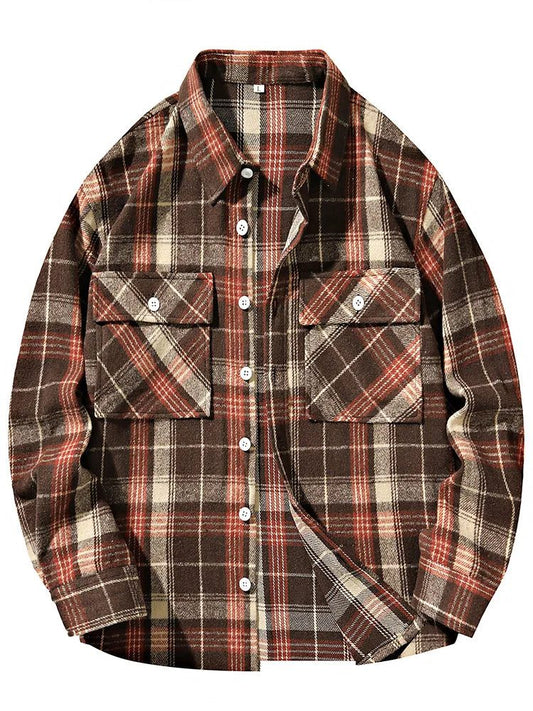 Plus Size Plaid Flannel Shirt for Men