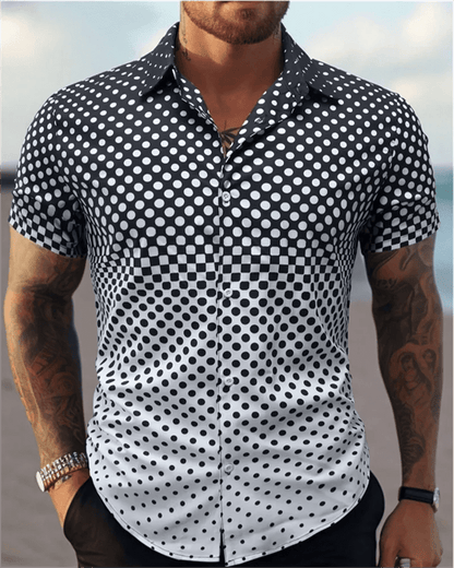 2024 Men's Color Block Hawaiian Beach Shirt