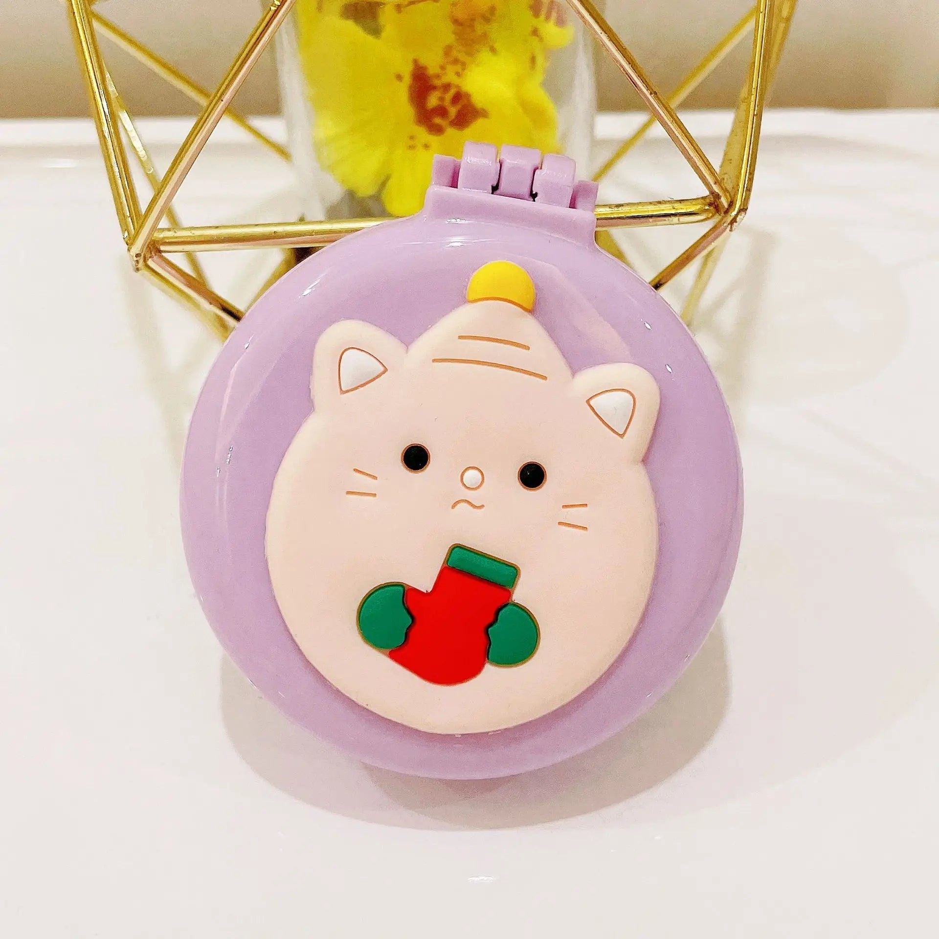 Portable Cartoon Folding Hair Brush with Mirror