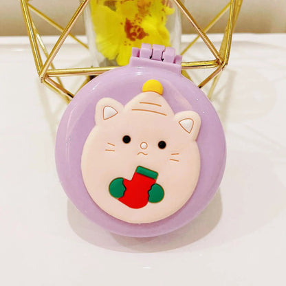Portable Cartoon Folding Hair Brush with Mirror