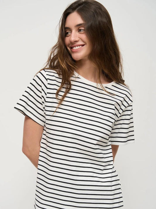 Cozy Striped Short Sleeve T-Shirts for Women