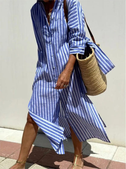Chic Striped Dress Shirts for Women 2024