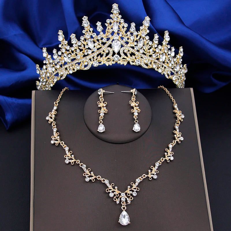 Elegant Silver Water Drop Bridal Jewelry Set