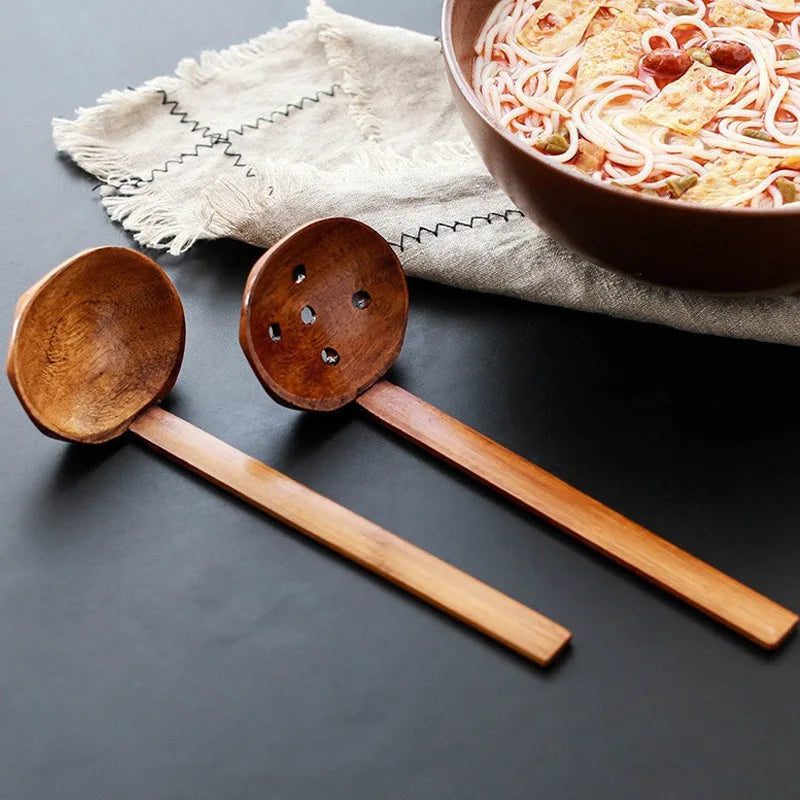 Eco-Friendly Slotted Bamboo Spoon for Cooking