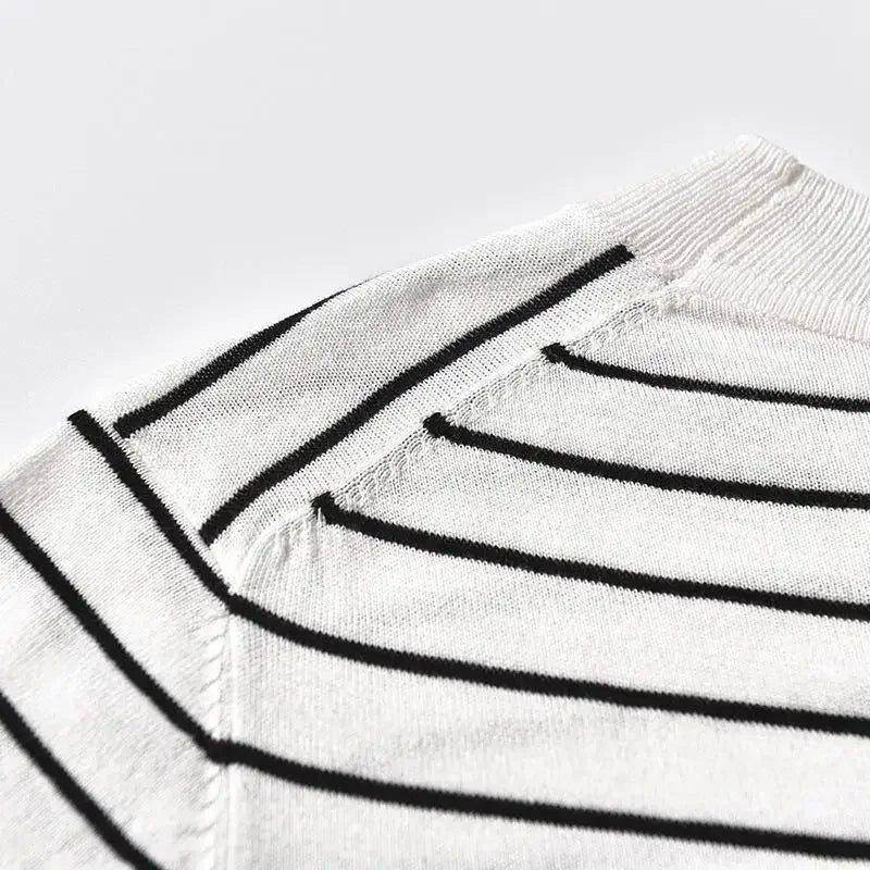 Women's Striped Silk Cotton Loose T-Shirt