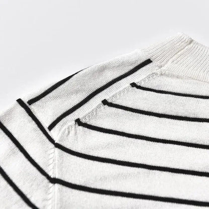 Women's Striped Silk Cotton Loose T-Shirt