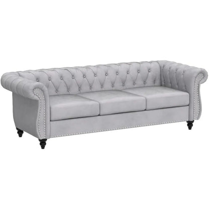 Modern 3-Seater Velvet Sofa for Living Room