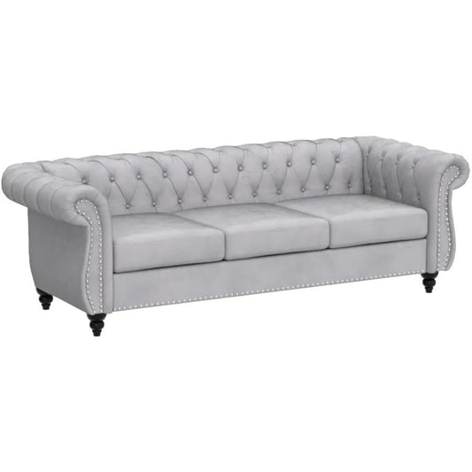 Modern 3-Seater Velvet Sofa for Living Room