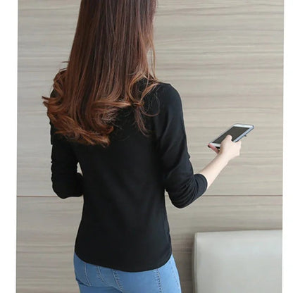 2022 Women's Black White Long Sleeve T-Shirt