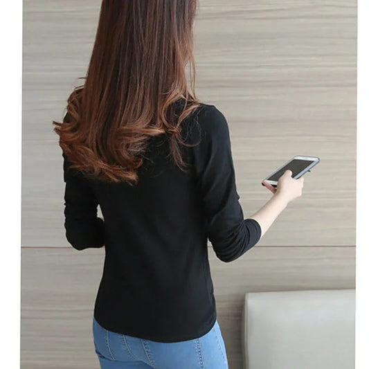 2022 Women's Black White Long Sleeve T-Shirt