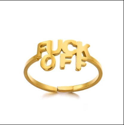 Vintage Gold Adjustable Stainless Steel Rings