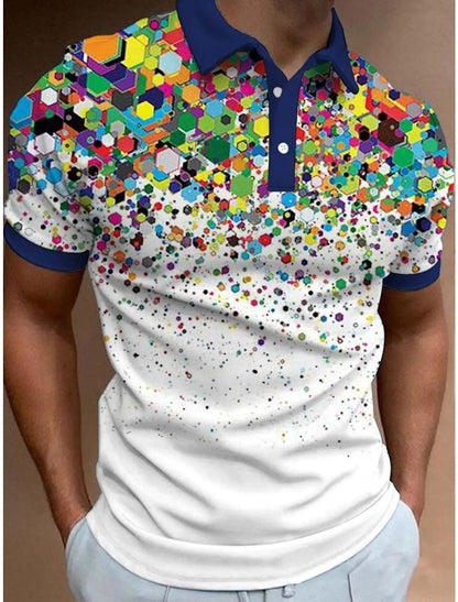 Men's Golf Polo Shirt with Optical Illusion