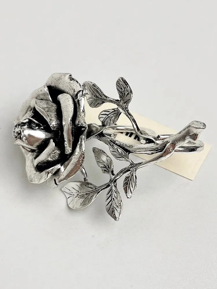 Vintage Metal Rose Open Rings for Women