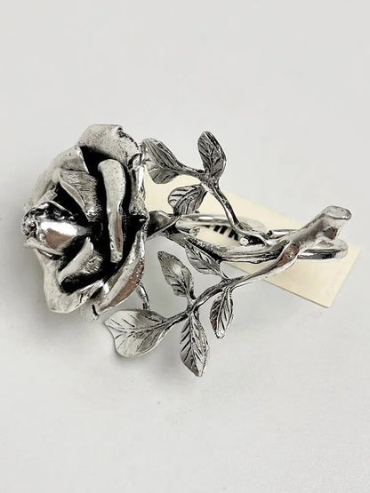 Vintage Metal Rose Open Rings for Women