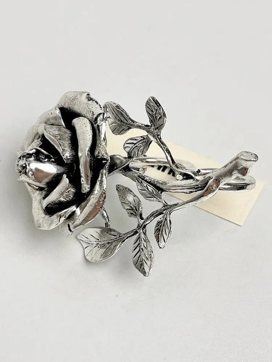 Vintage Metal Rose Open Rings for Women