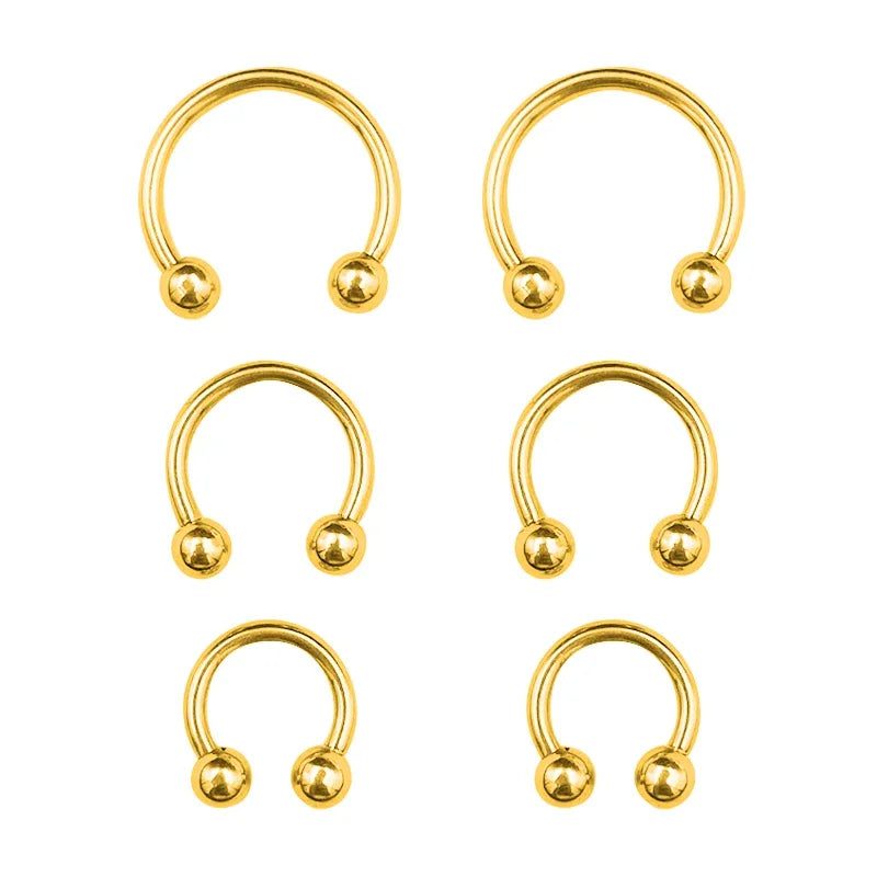 6PCS Stainless Steel Horseshoe Fake Nose Rings