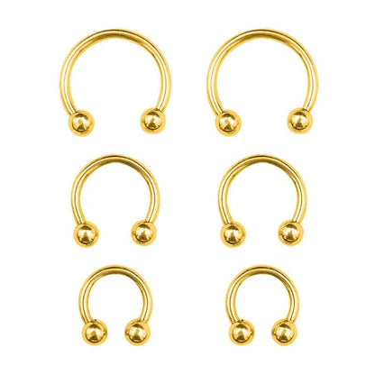 6PCS Stainless Steel Horseshoe Fake Nose Rings