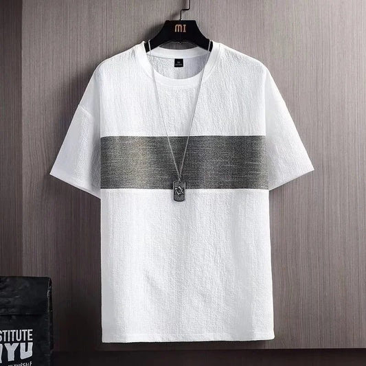 Men's Loose Fit Summer Linen Cotton T-Shirt