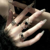 Gothic Black Spider Rings for Women Jewelry