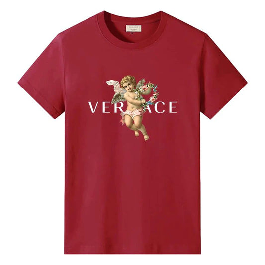 Men's Vintage Cotton T-Shirt with Angel Print