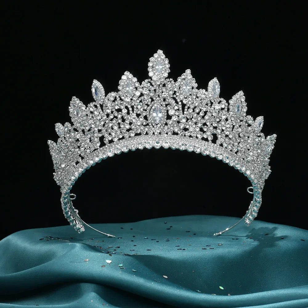 Elegant Silver Zircon Tiara for Brides