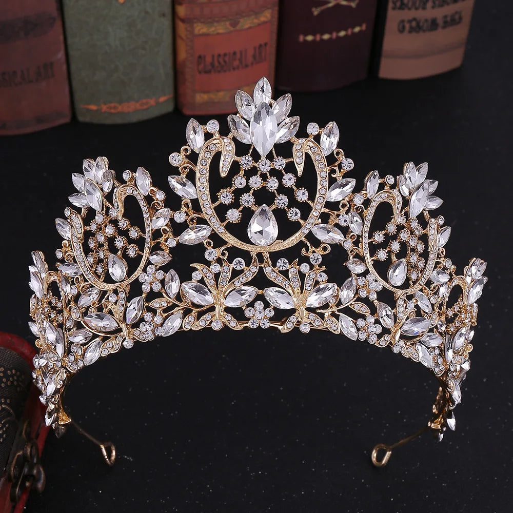 Luxury Crystal Tiara for Bridal Hair Jewelry