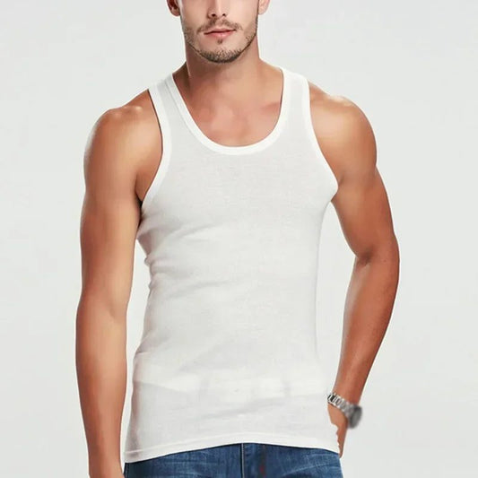 Comfortable Men's Ribbed Cotton Tank Top