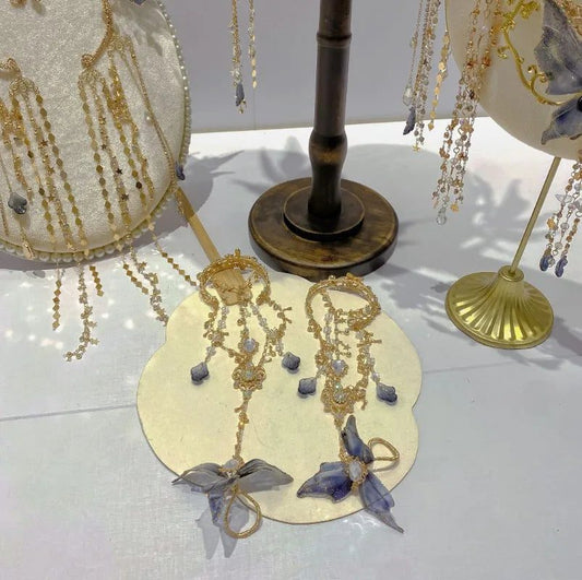 Antique Mermaid Hair Crown Western Jewelry Set