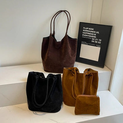 2024 Large Suede Shoulder Bags for Women