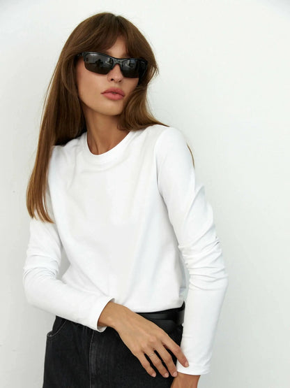 Trendy Long Sleeve Cotton T-Shirts for Women