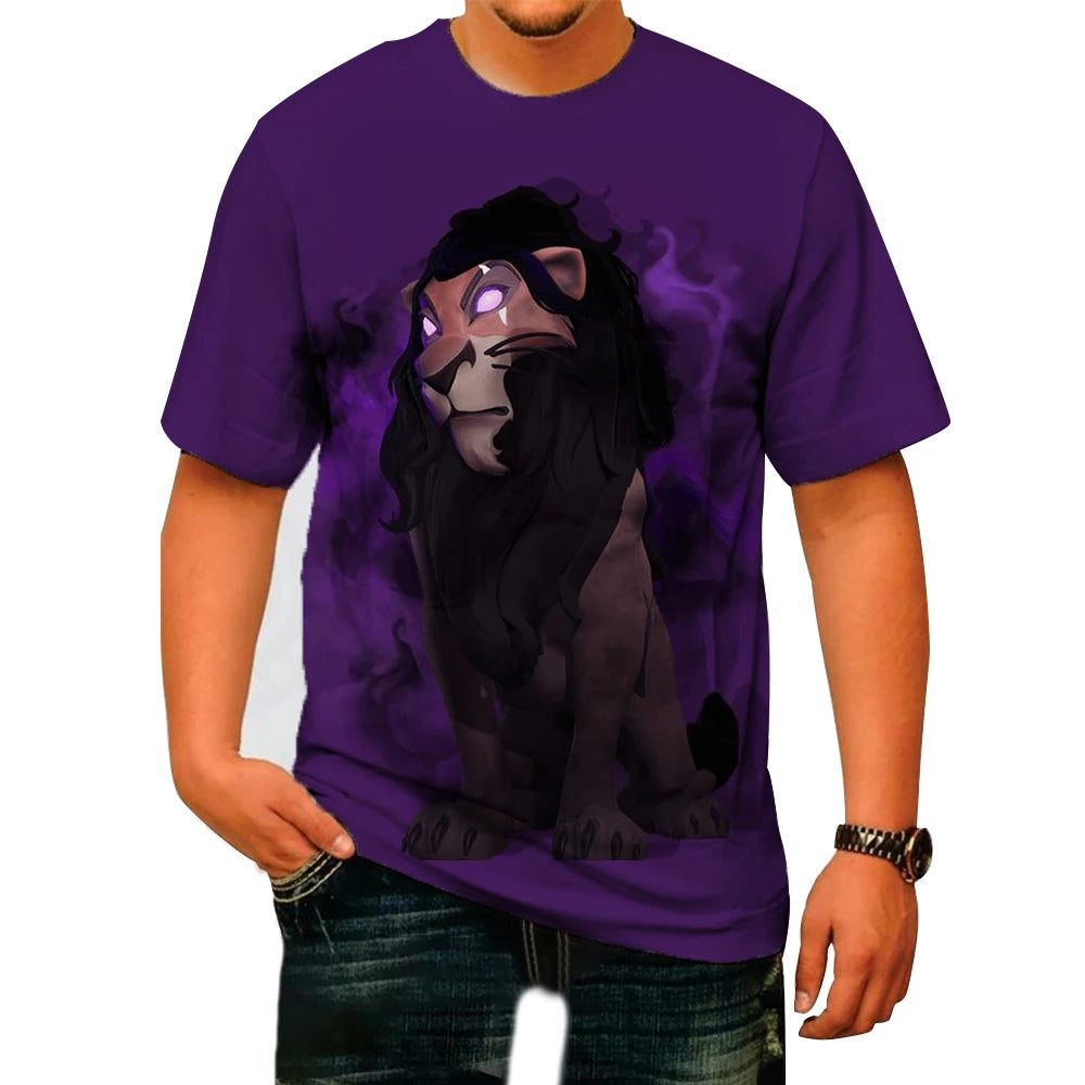 Men's Lion King Tiger Print Summer T-Shirt