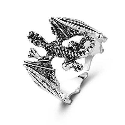 Vintage Gothic Dragon Bat Rings for Women