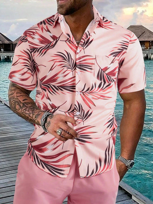 3D Printed Hawaiian Palm Tree Men's Shirt