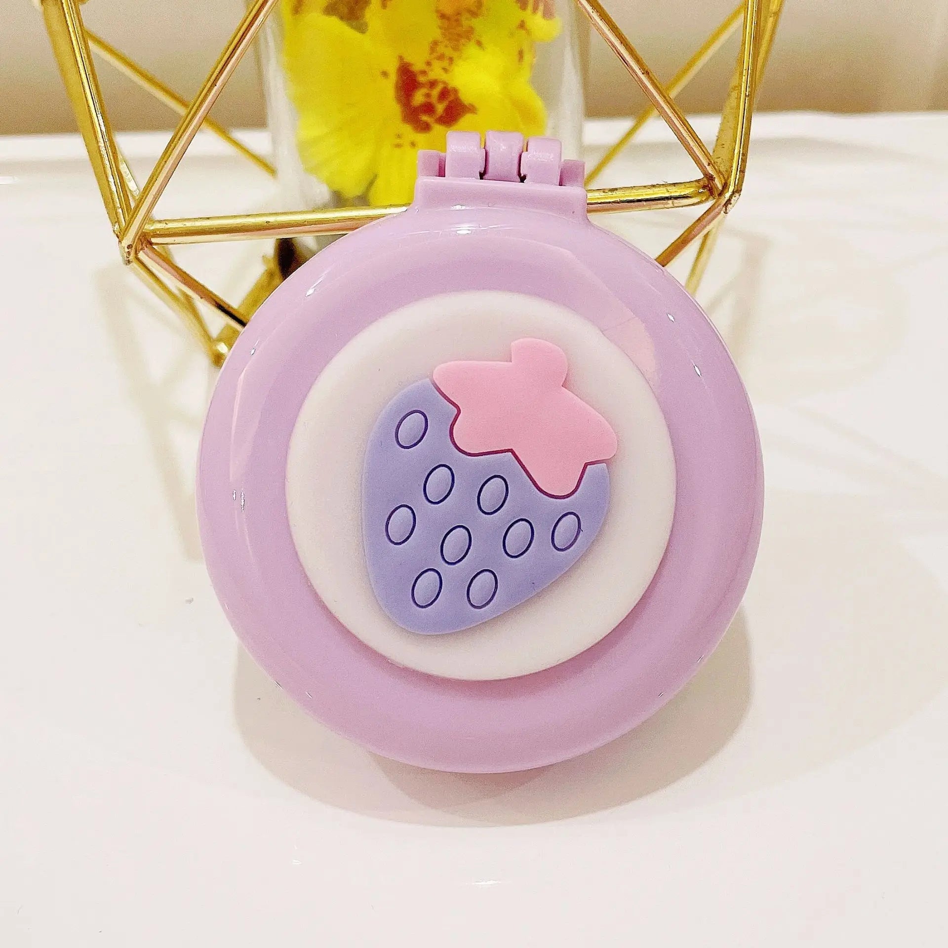 Portable Cartoon Folding Hair Brush with Mirror