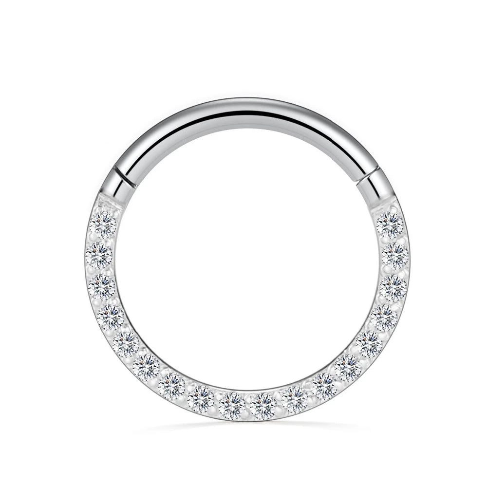 16G Surgical Steel Zircon Septum Clicker Jewelry