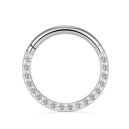 16G Surgical Steel Zircon Septum Clicker Jewelry